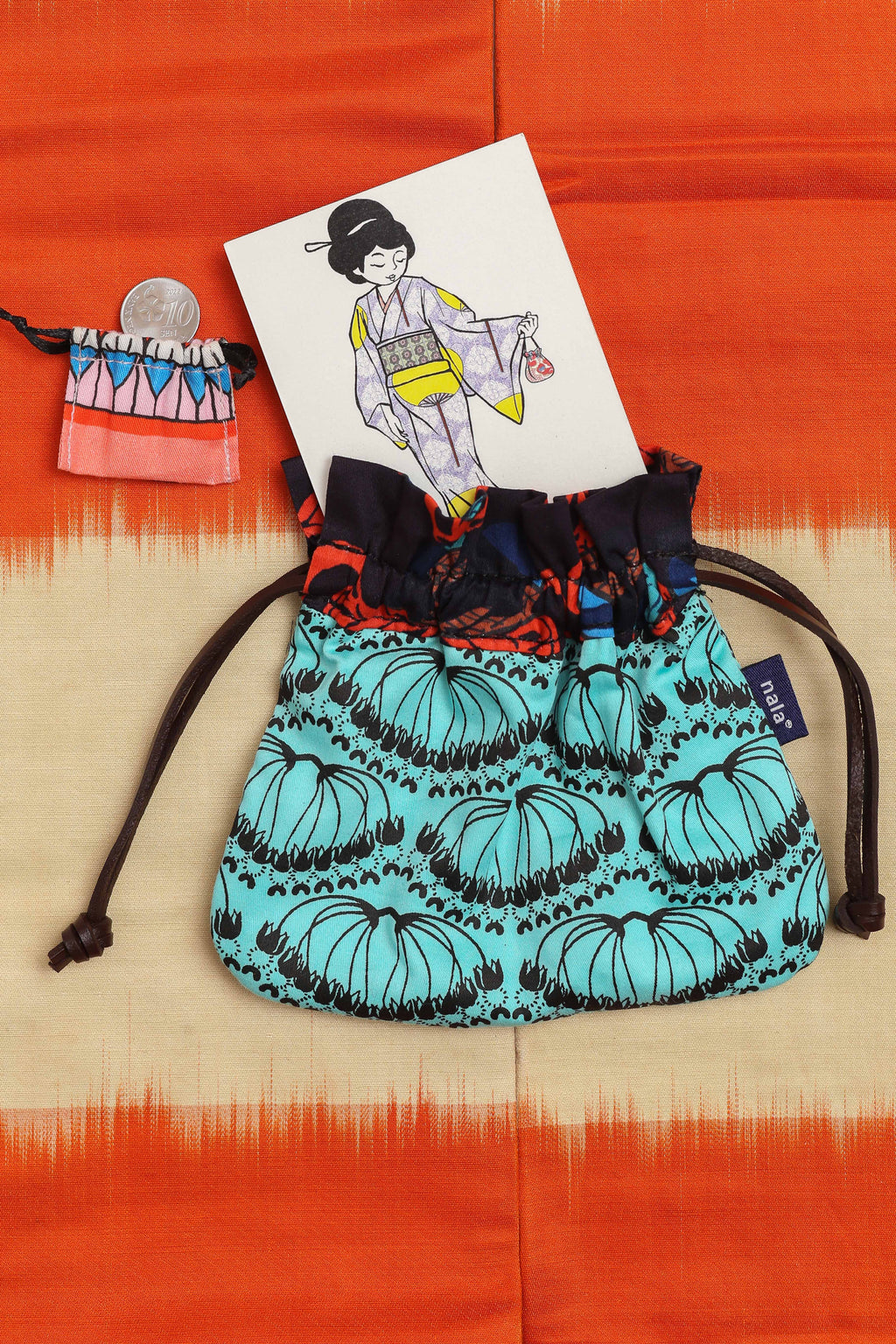 Kinchaku Pouch - Hoya Turquoise