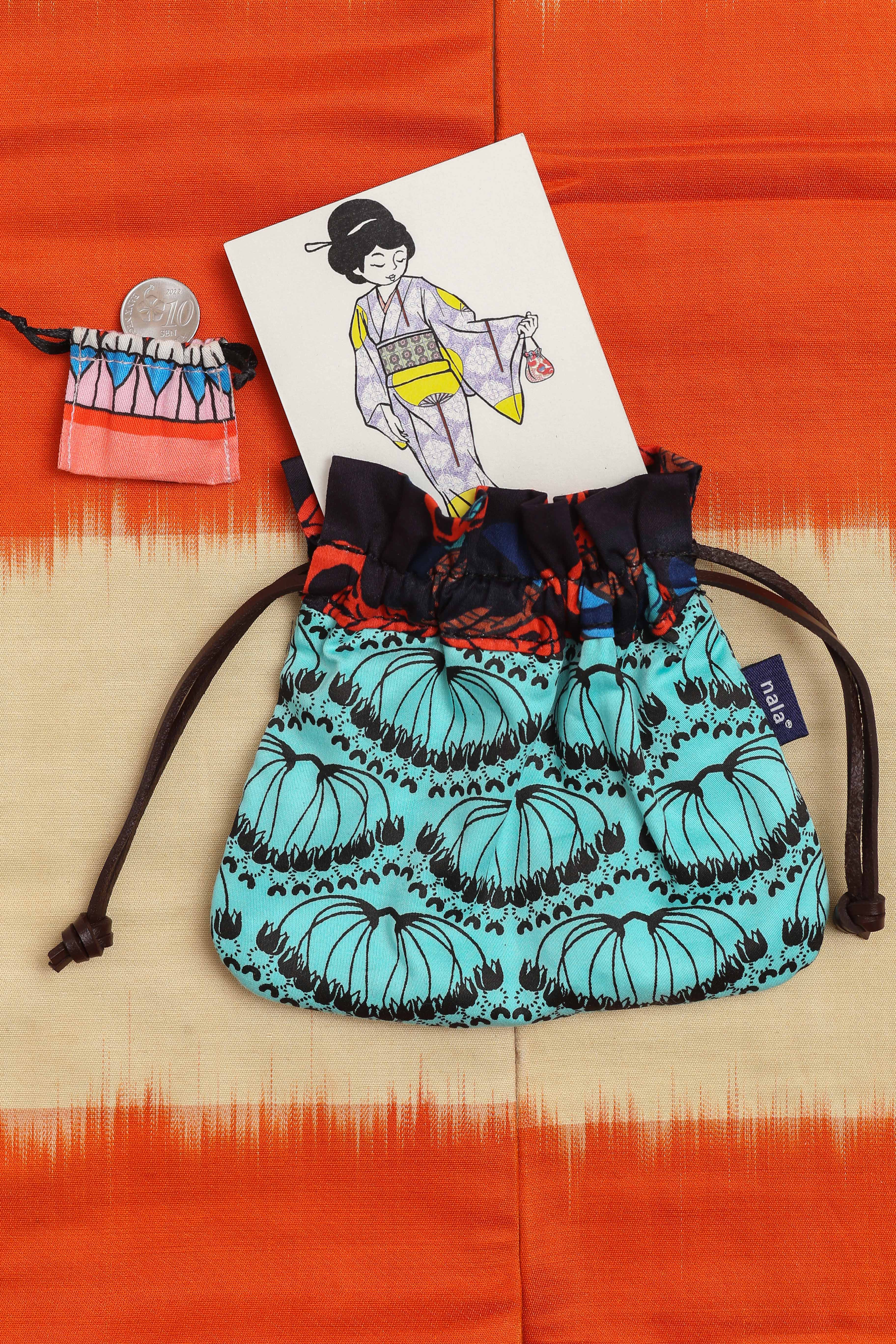 Kinchaku Pouch - Hoya Turquoise