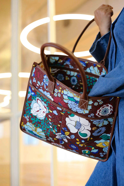 Large Farah (Leather) - Mandi Bunga Chocolate