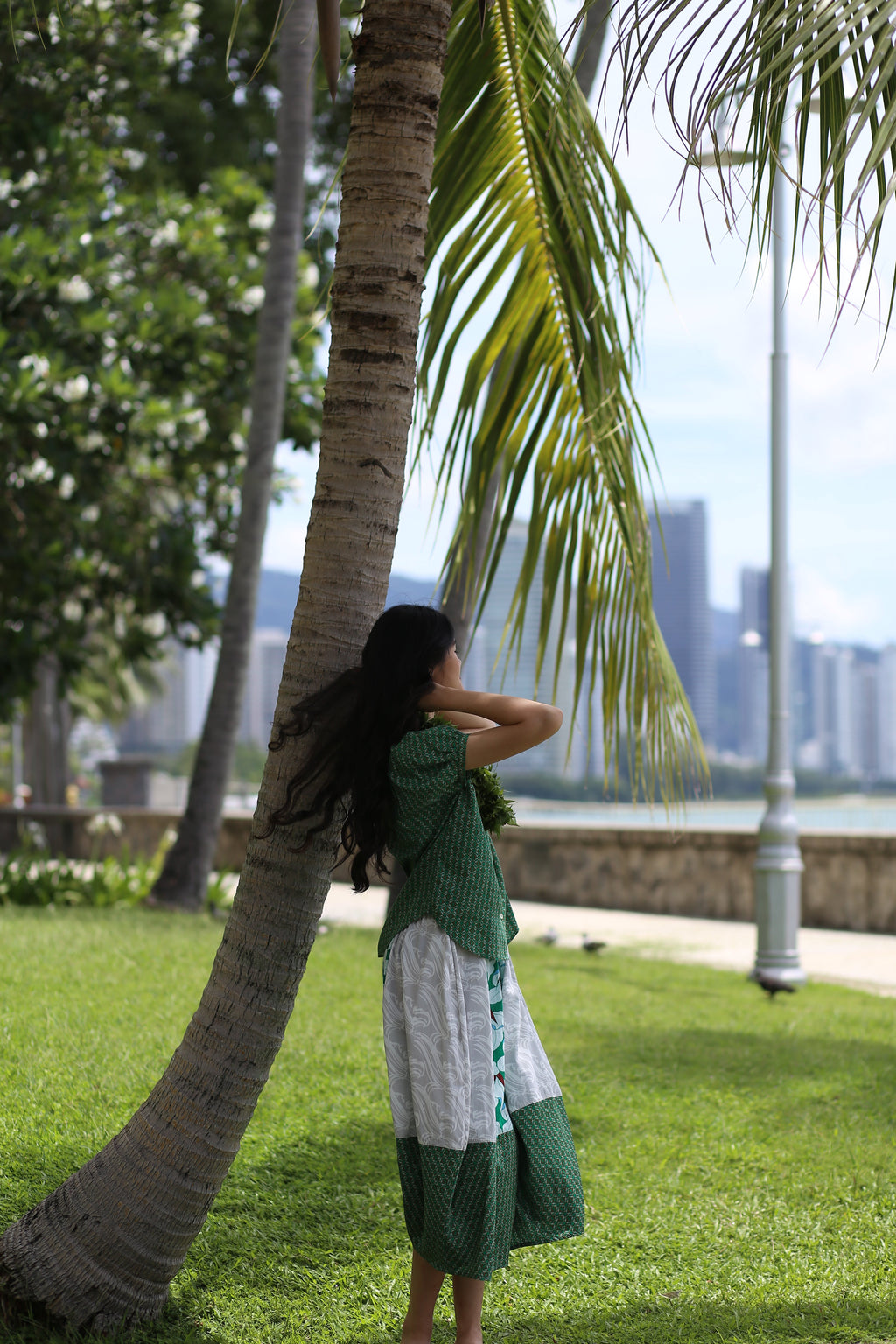 Balloon Skirt - Orchid Green