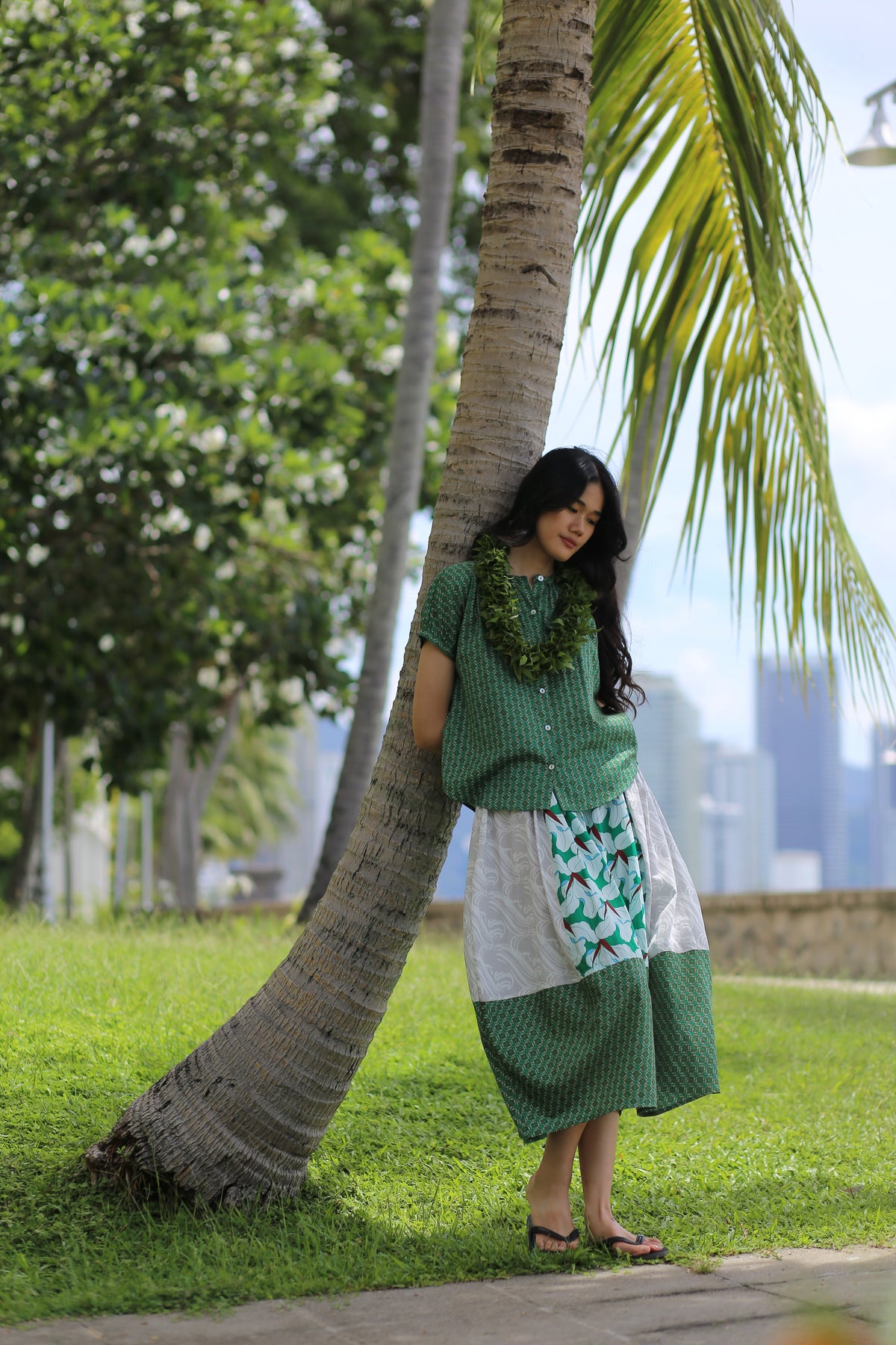 Balloon Skirt - Orchid Green