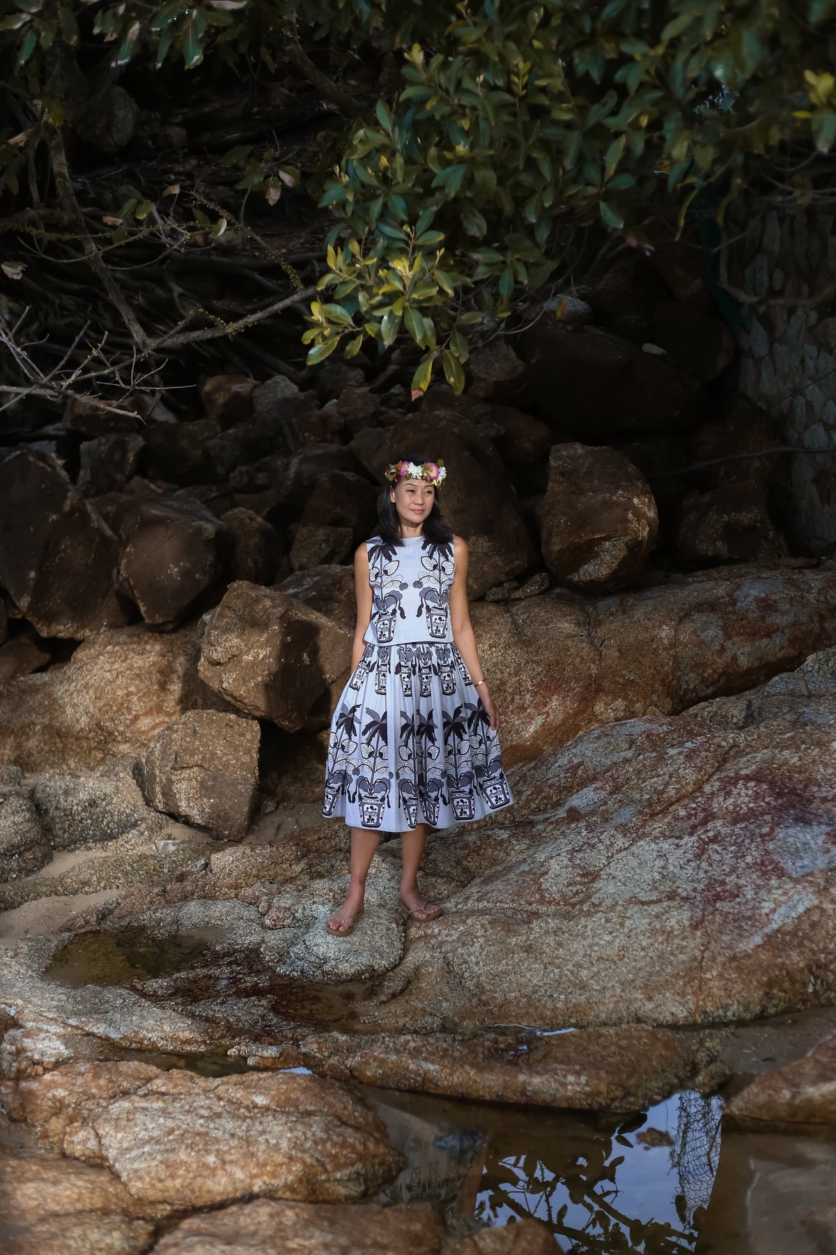 Pleated Knee Length Skirt - The Estate