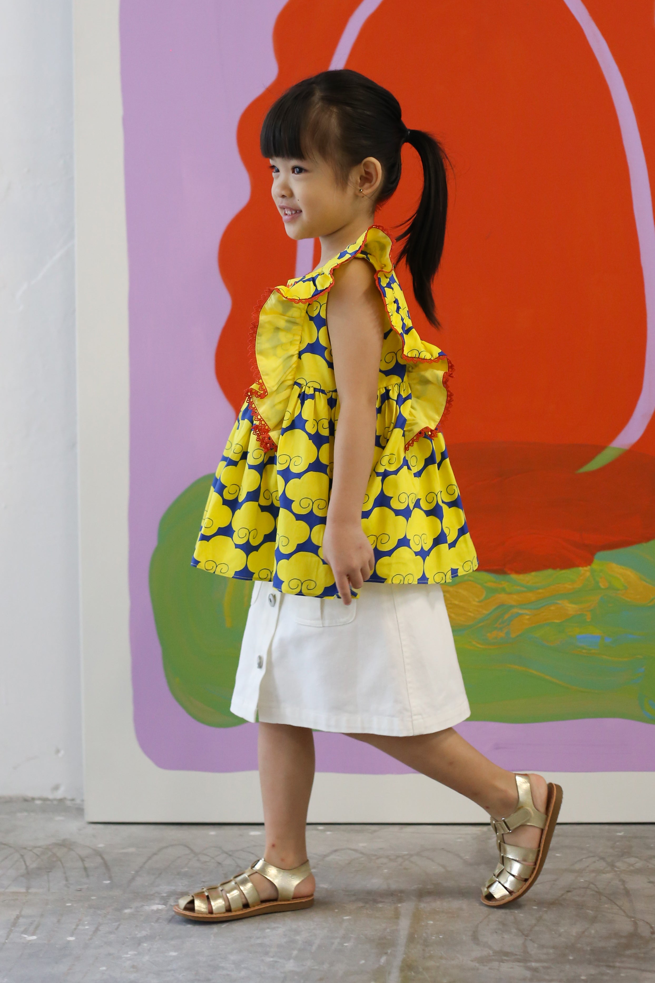 Girls Jeans Skirt - White Denim