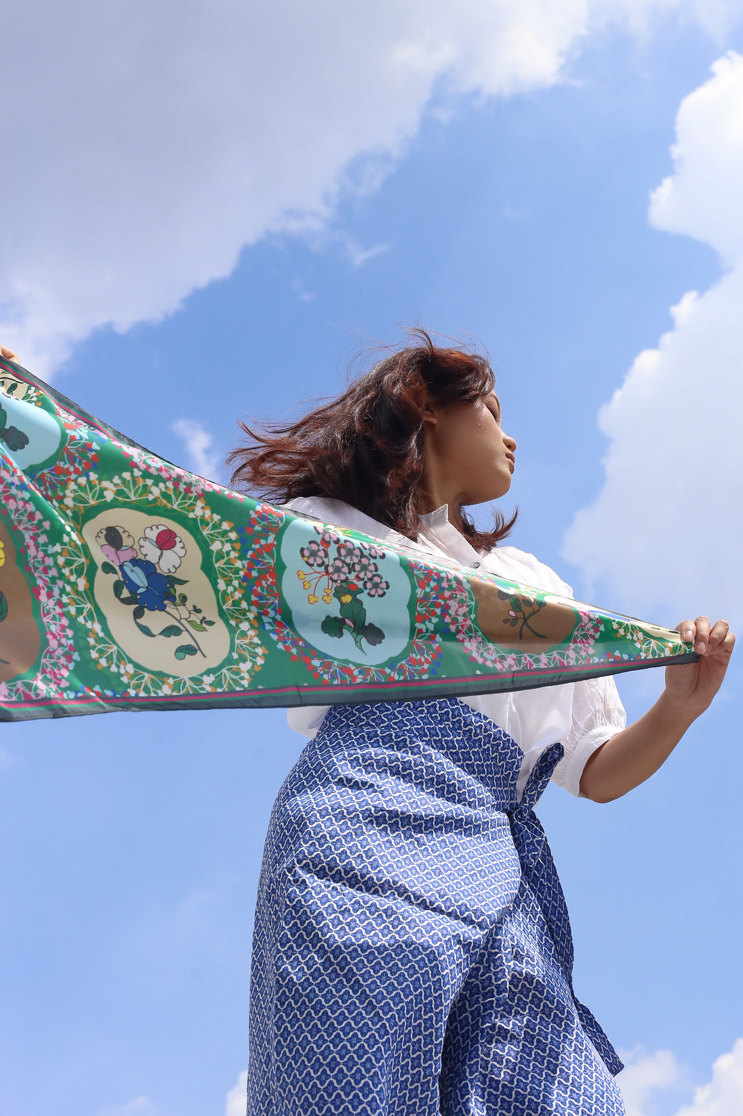 Scarf Bunga Doily Green