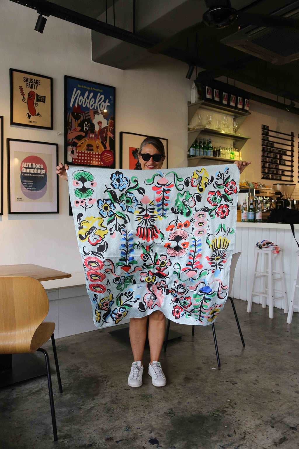 Kokeshi Flower Scarf