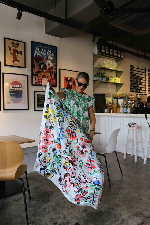 Kokeshi Flower Scarf