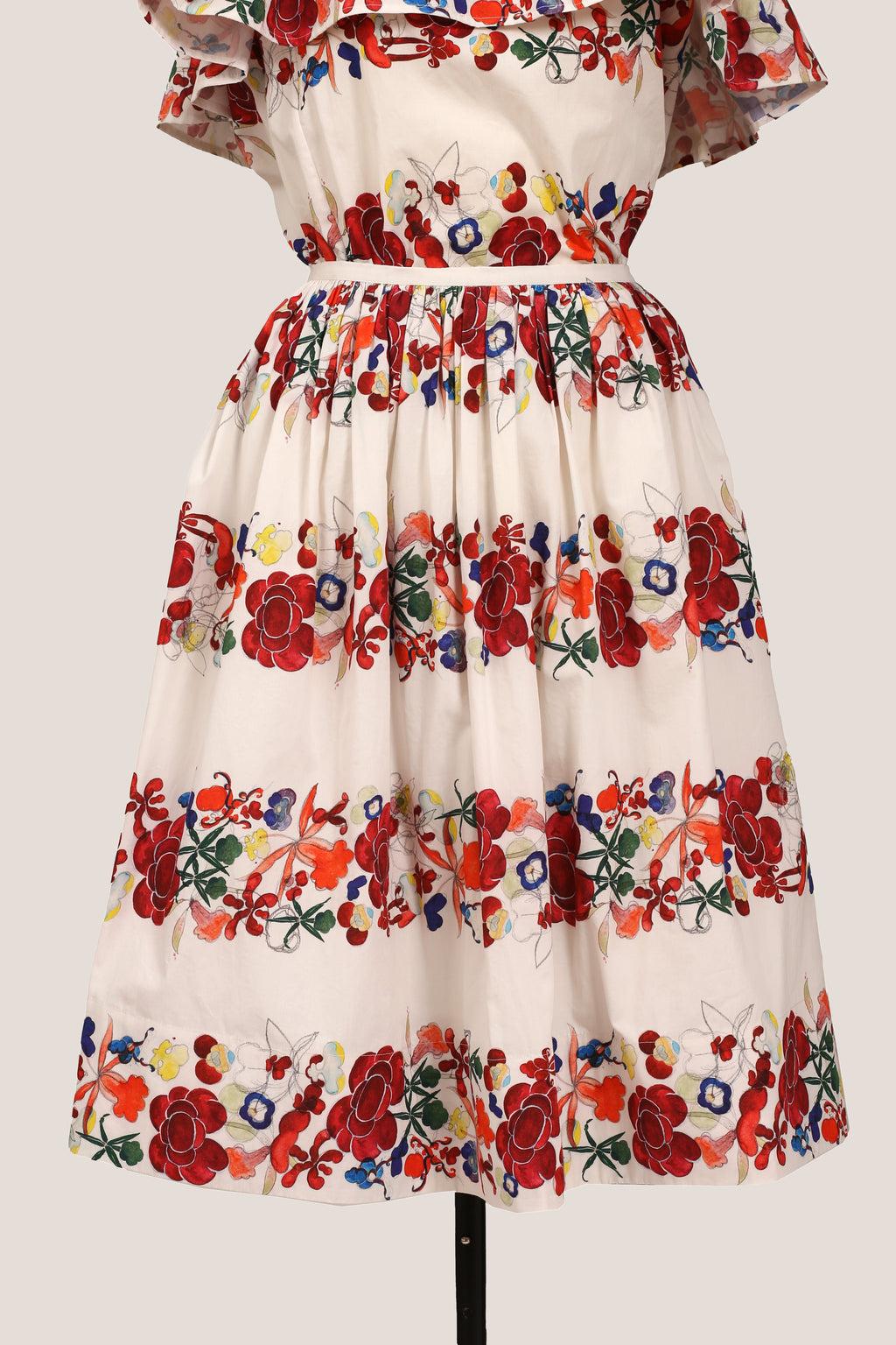 Pleated Knee Length Skirt - The Garland