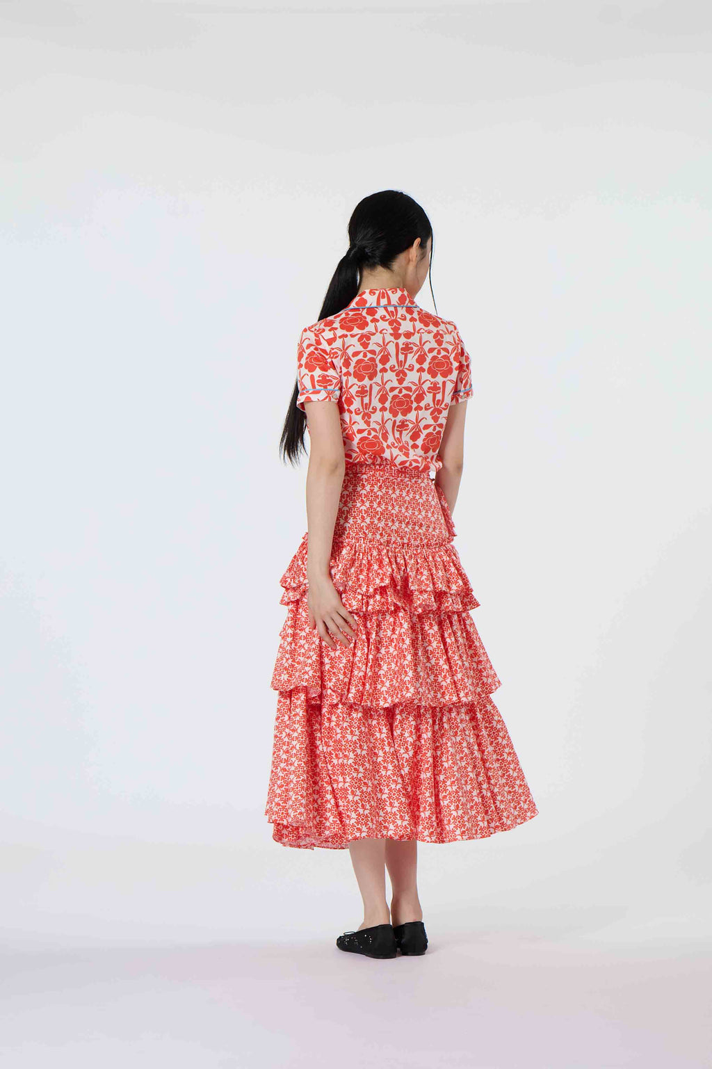 Classic Ladies Shirt - Lan Hua, Red With Love