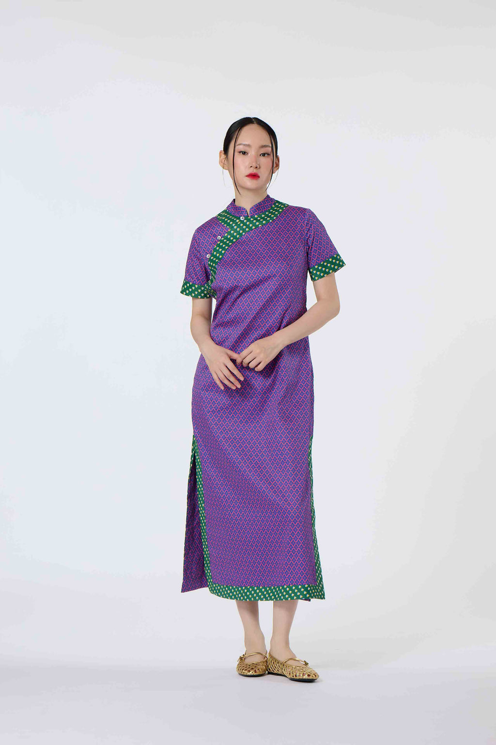Long Cheongsam- Sharp In Style Pink