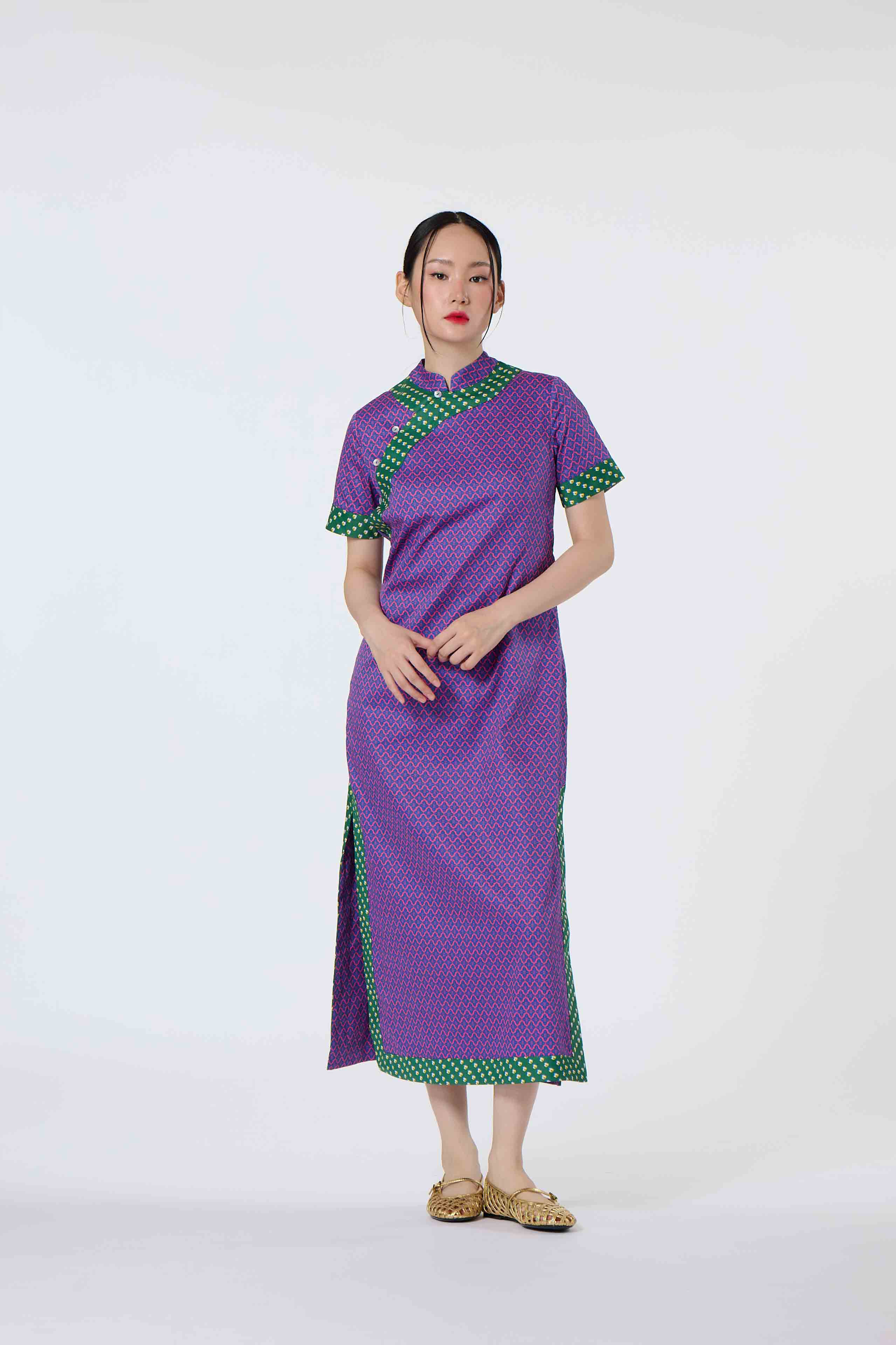 Long Cheongsam- Sharp In Style Pink