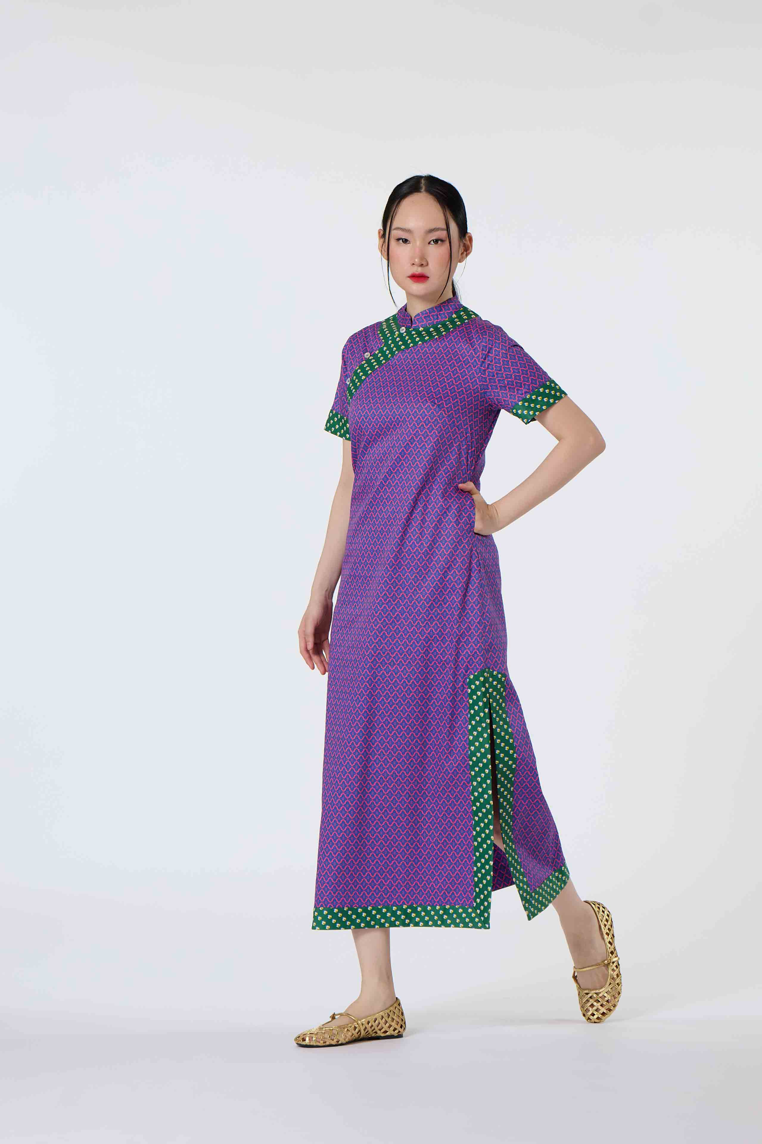 Long Cheongsam- Sharp In Style Pink