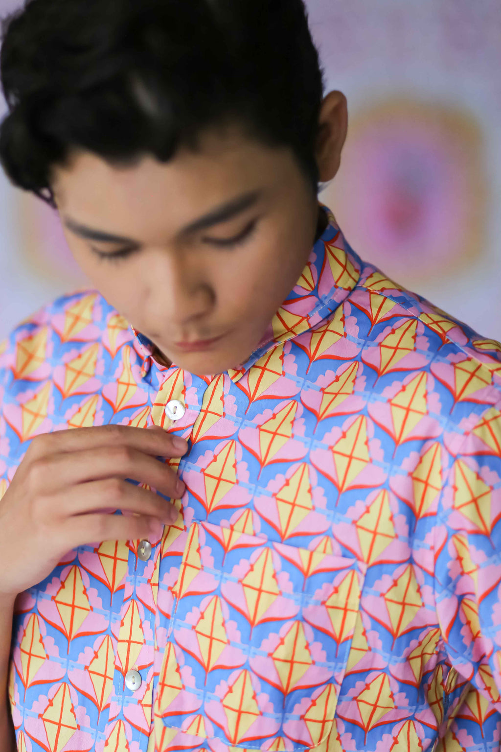 Men’s Shirt - Diamond's & Flowers Pink