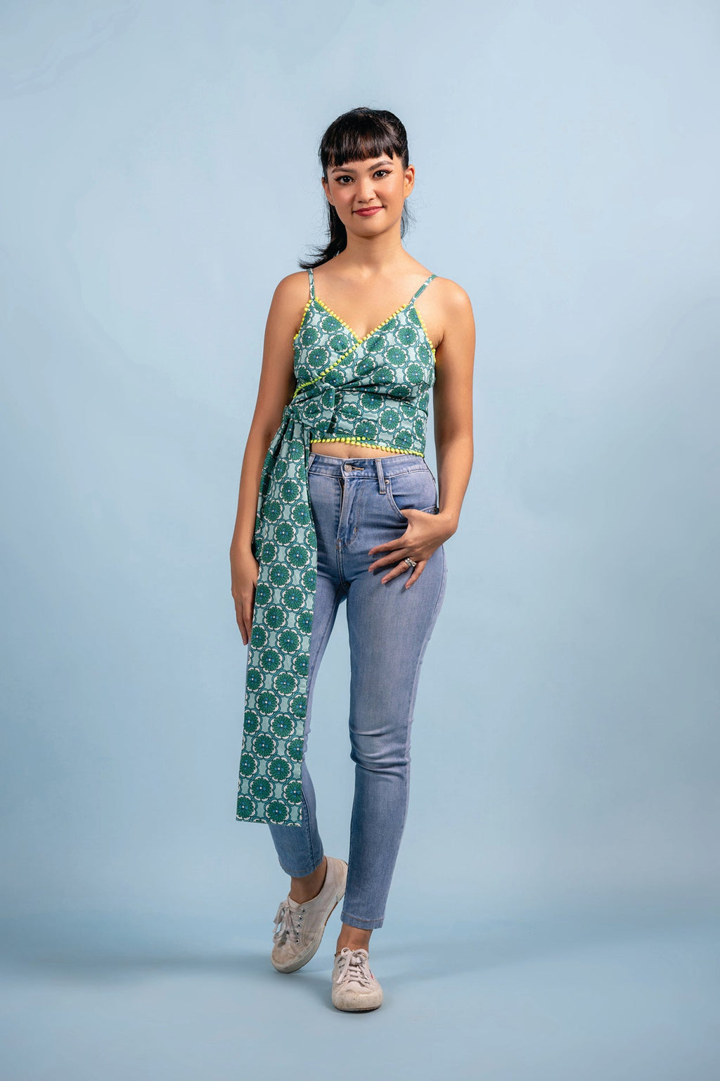 Wrap Around Top - Paper Petals Celadon