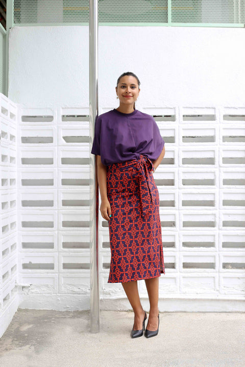 T-Shirt Dress - Crepe Ginger Grape