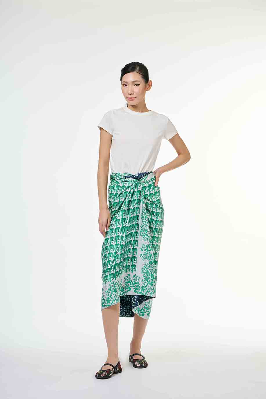 Reversible Sarong - Sila Duduk Green