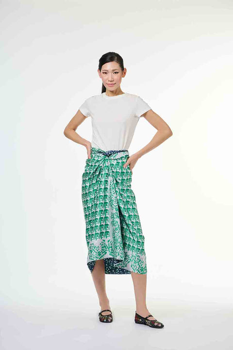 Reversible Sarong - Sila Duduk Green