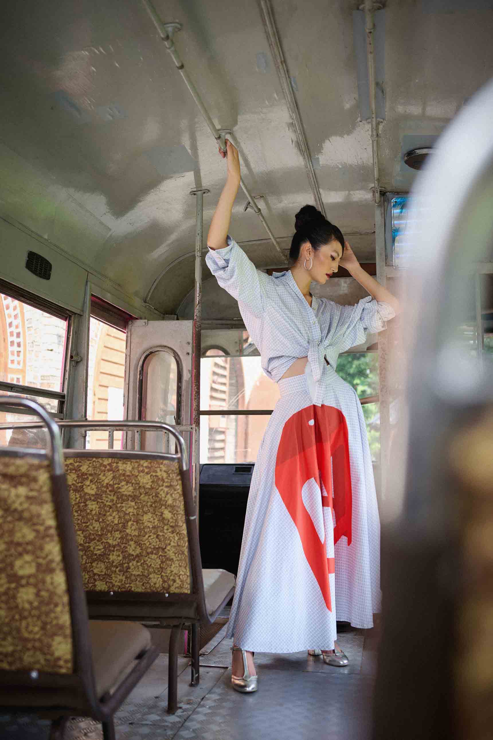 50's Skirt - Sila Duduk Blue