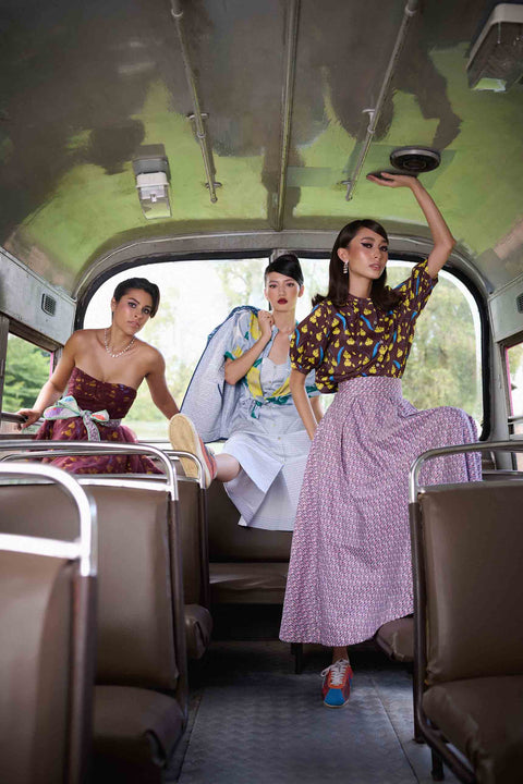 50's Skirt - Bus Mini Pink