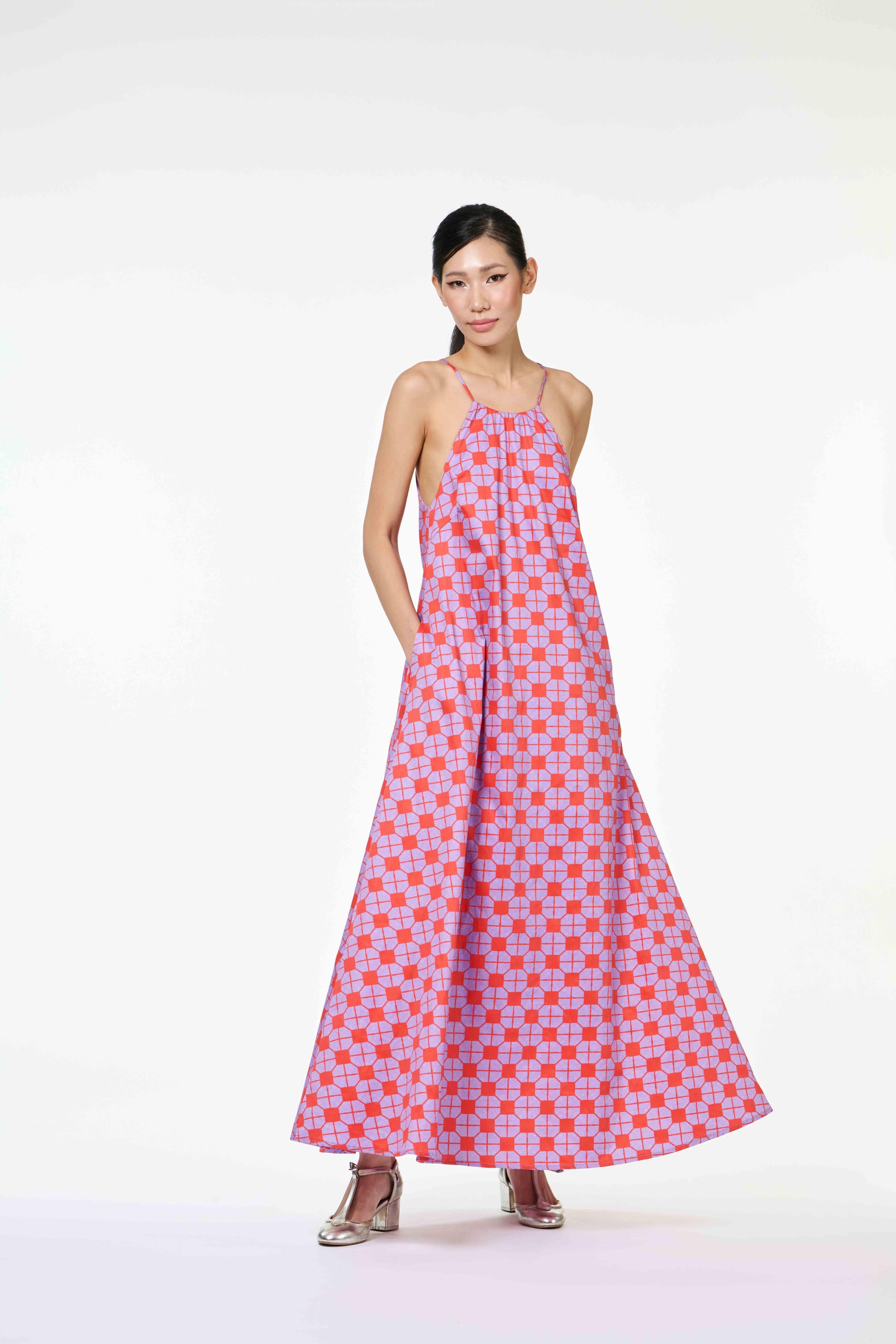 Halt Dress - Tapau Tile Chilli Pepper