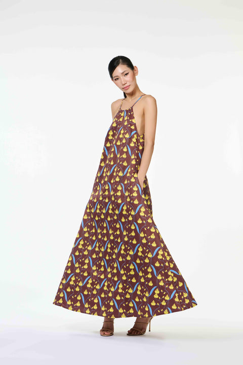 Halt Dress - Dancing Lady Chocolate