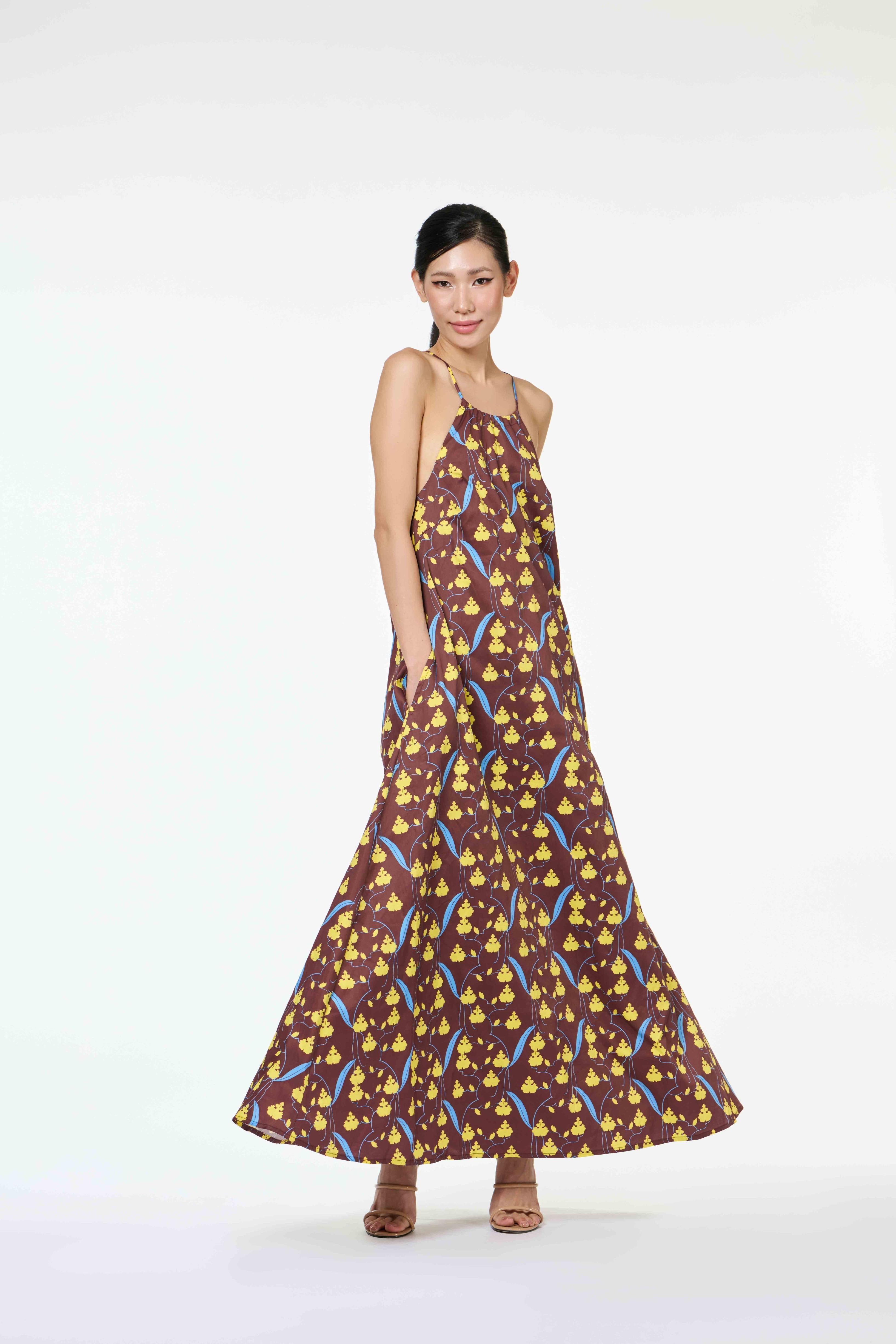 Halt Dress - Dancing Lady Chocolate