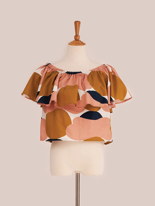 Ruffle Top - Pebbles Dusty Pink