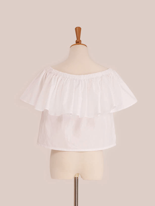 Ruffle Top - White
