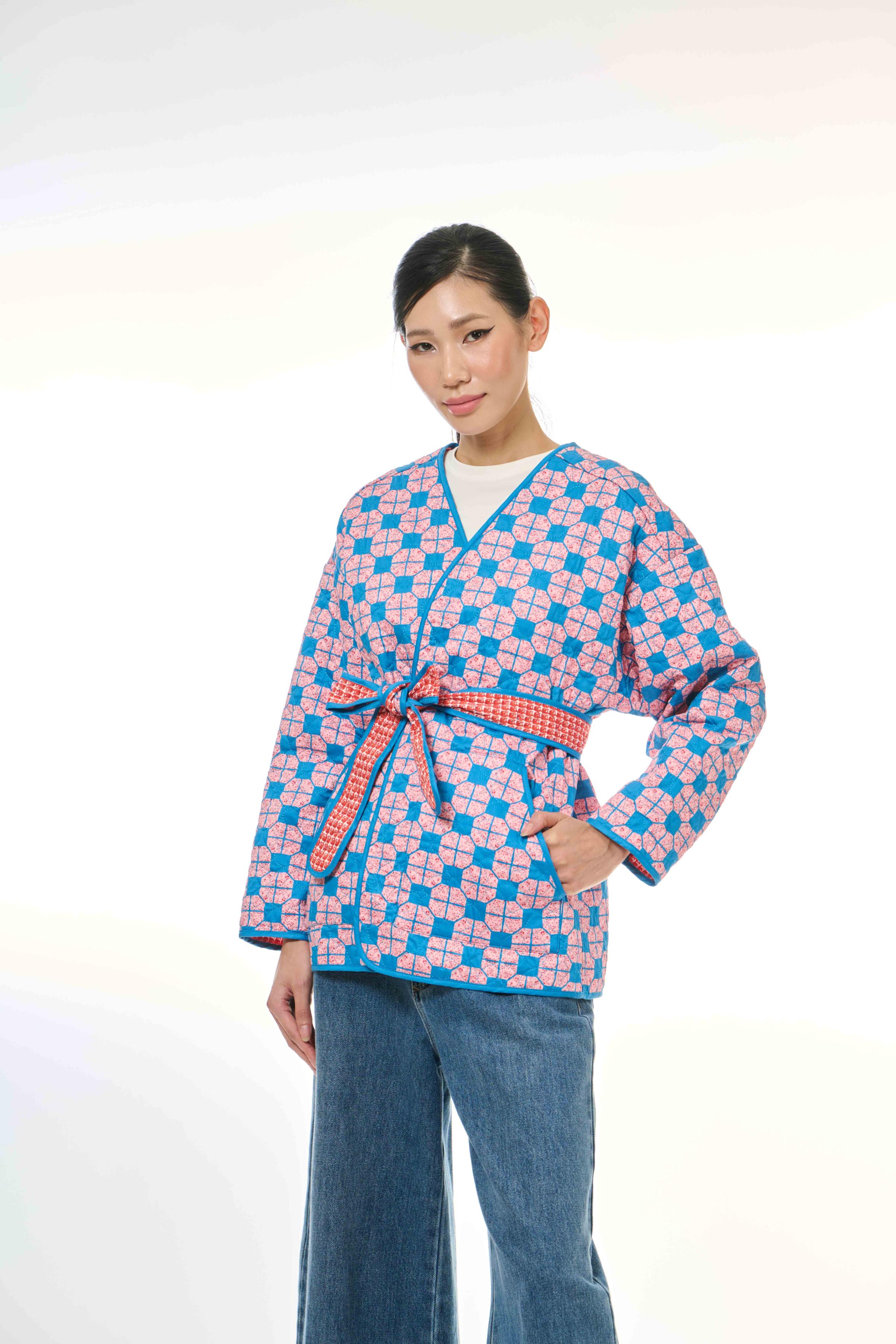 Reversible Vest - Tapau Tile Pink