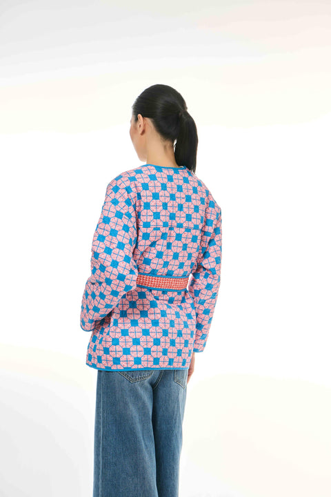 Reversible Vest - Tapau Tile Pink