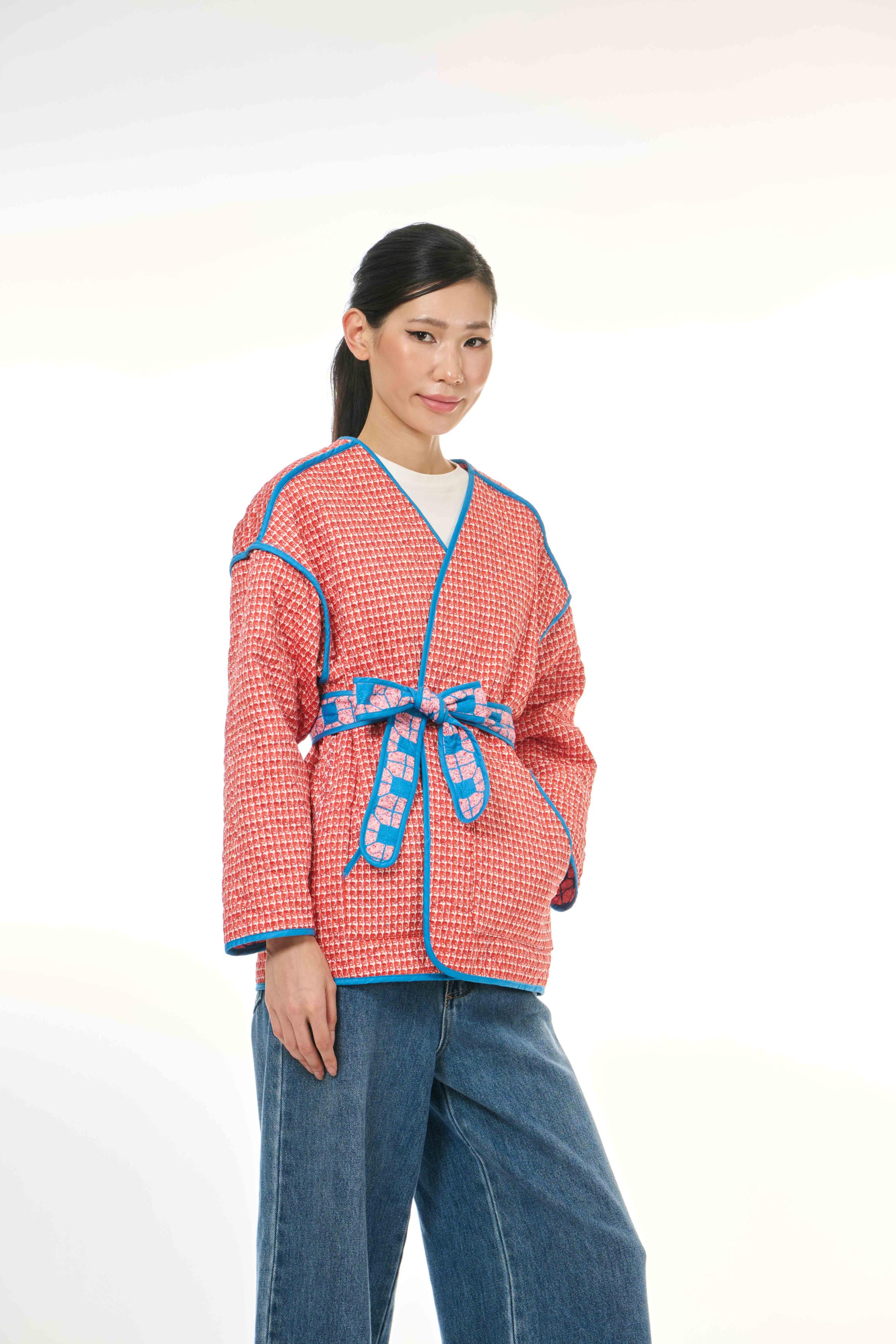 Reversible Vest - Tapau Tile Pink