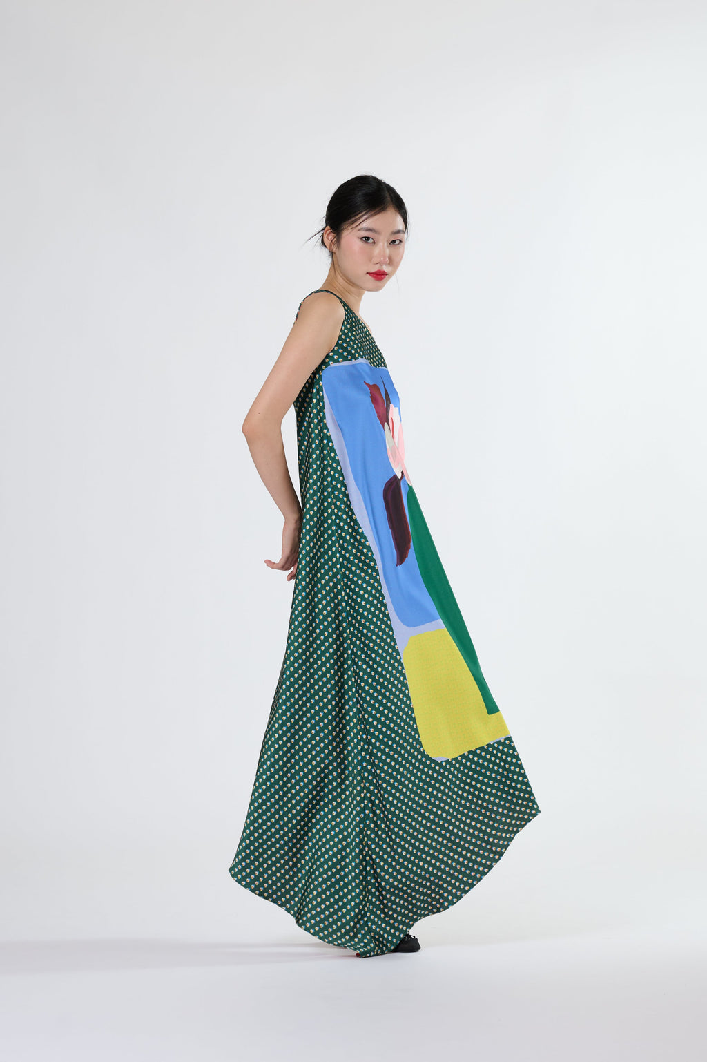 Satin Shoulder Dress (Reversible) - Heaven Lotus