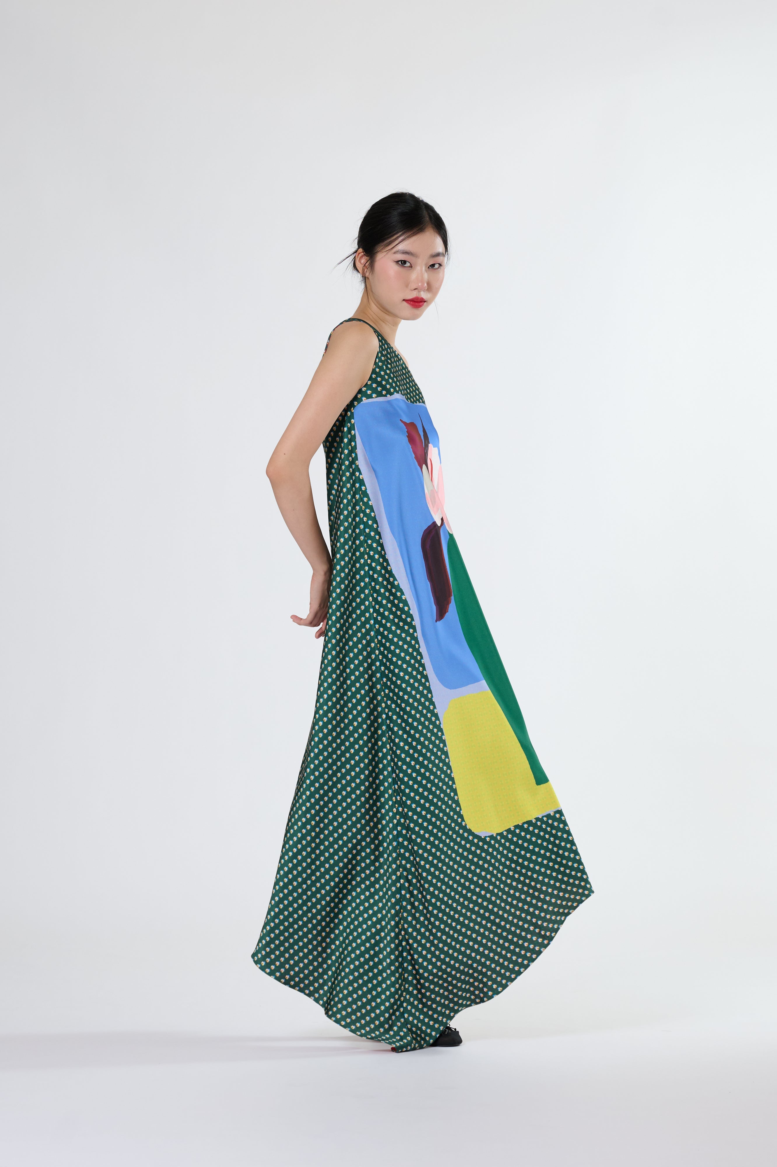 Satin Shoulder Dress (Reversible) - Heaven Lotus