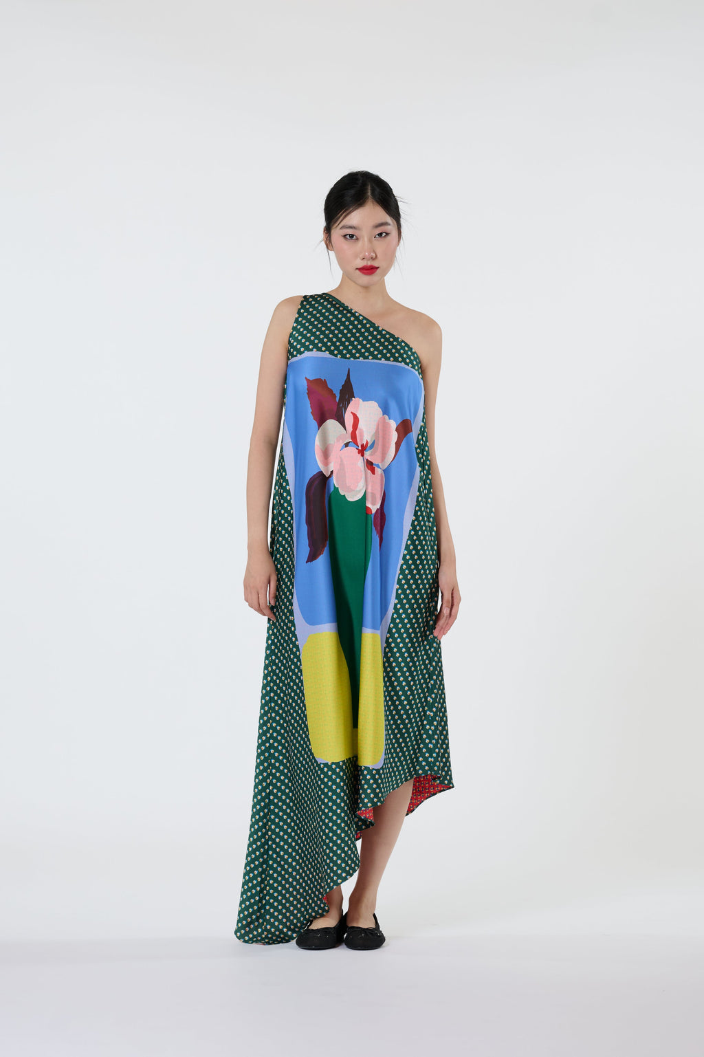 Satin Shoulder Dress (Reversible) - Heaven Lotus