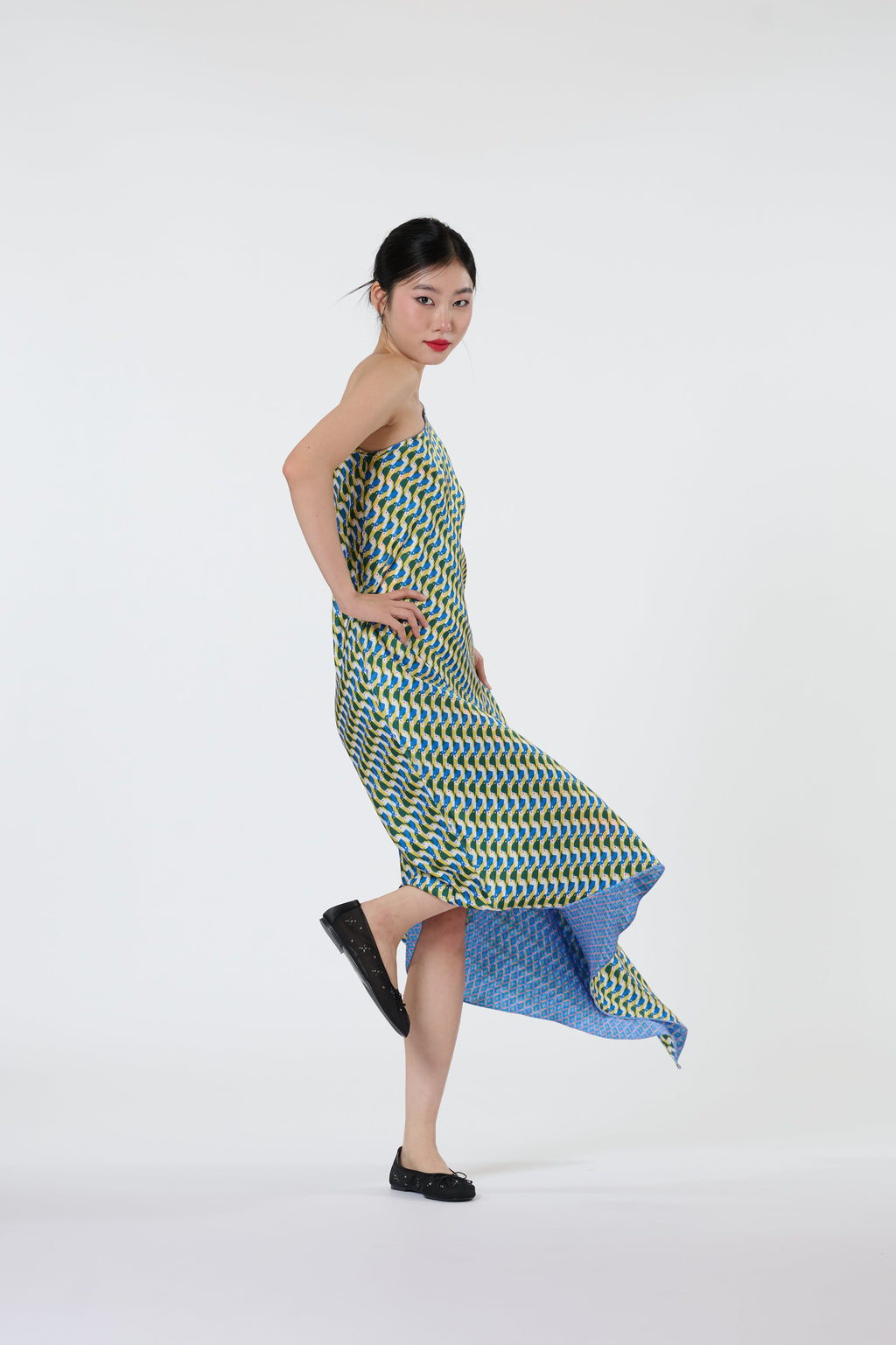 Satin Shoulder Dress (Reversible) - Heaven Lotus