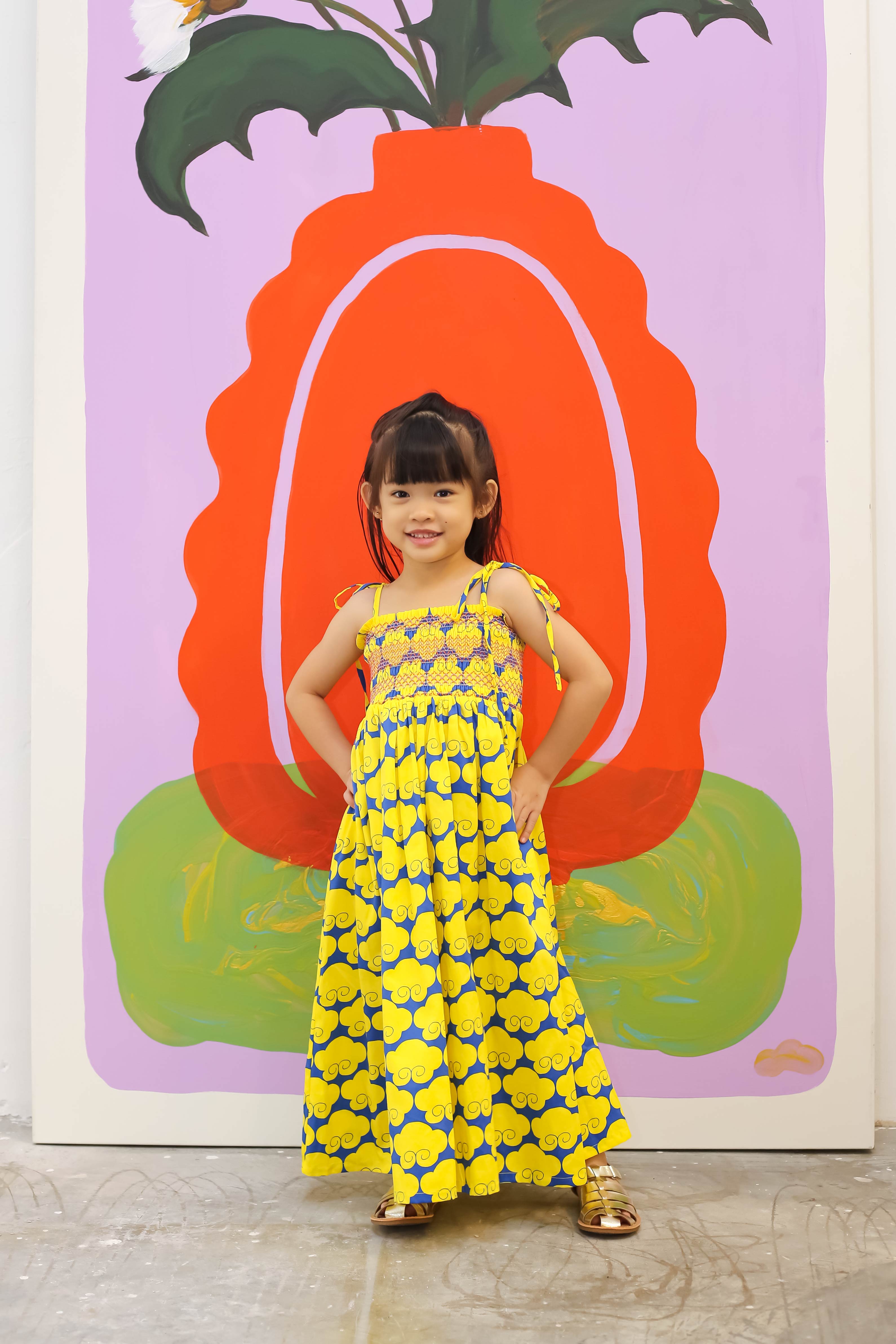 Girls Singapore Smock Dress - Cloud 9 Yellow