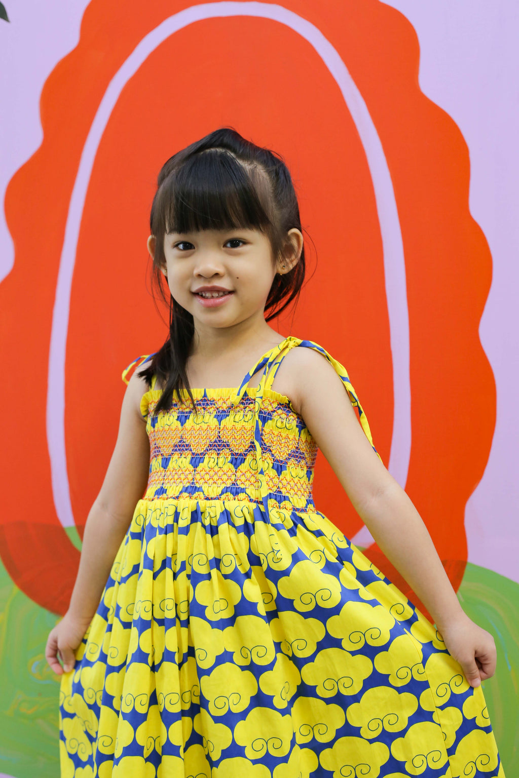 Girls Singapore Smock Dress - Cloud 9 Yellow