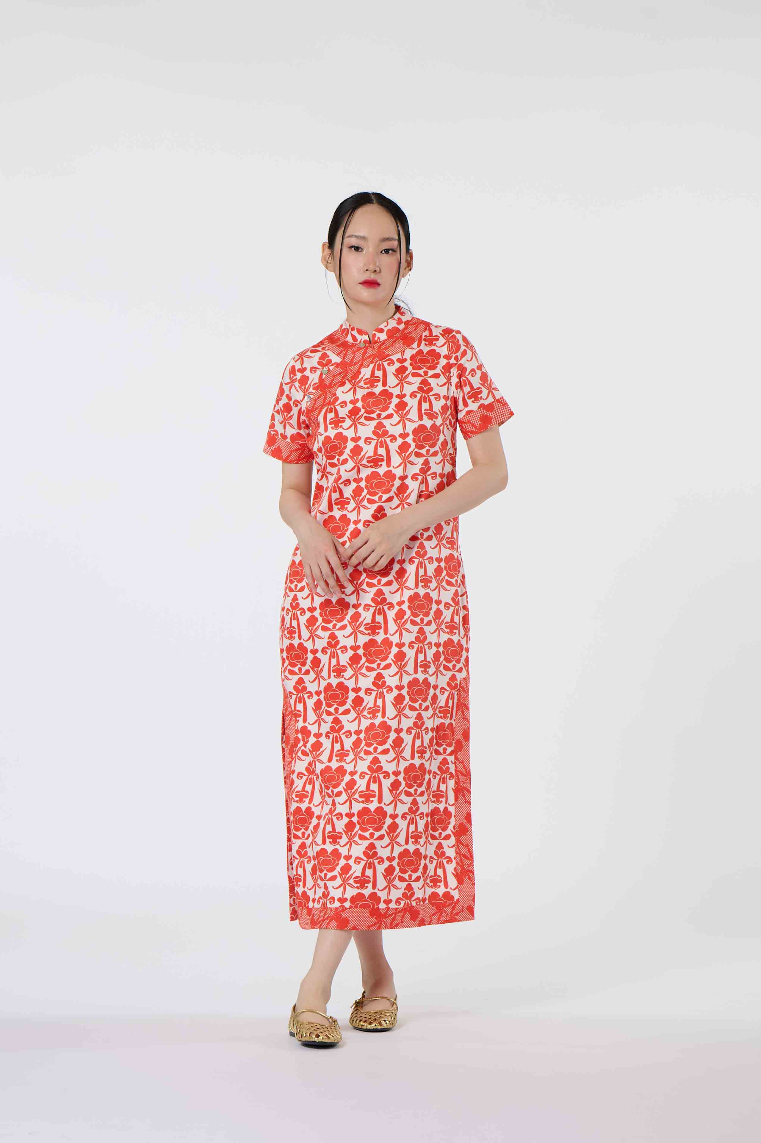 Long Cheongsam- Red With Love
