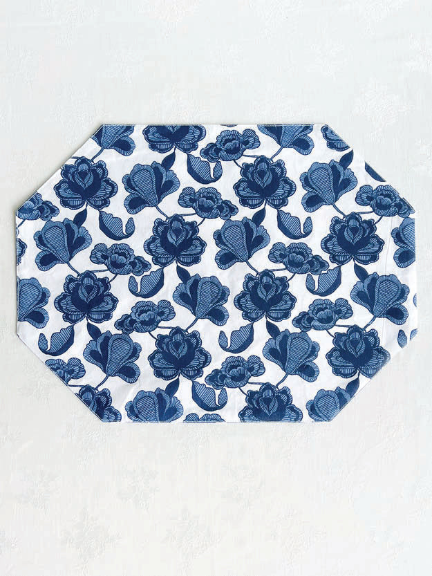 Blue & White Placemats - Kaya Magnolia