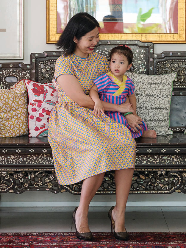 Girls Jeanne Dress - St Tropez Pink & Blue