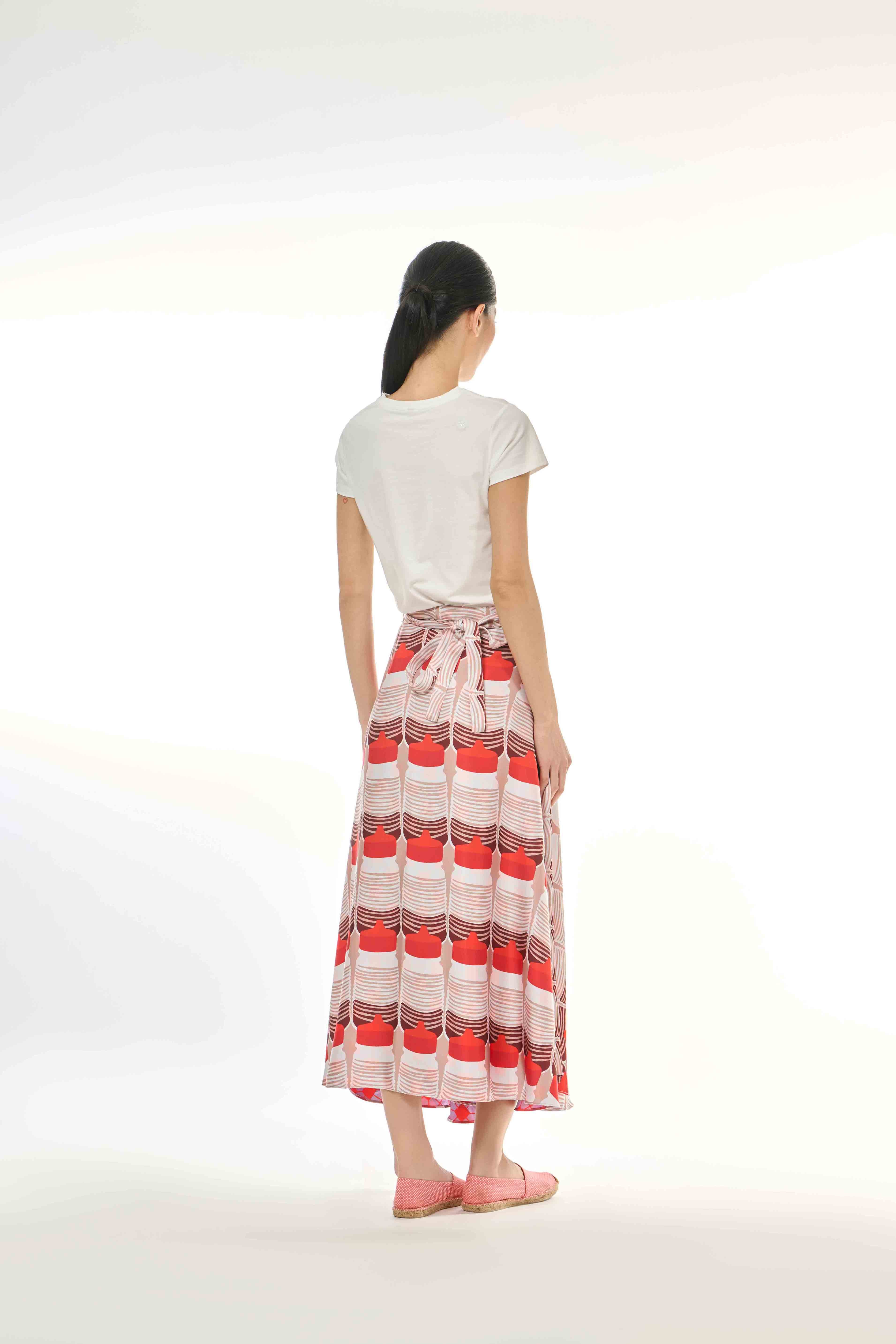 Wrap Skirt - Tapau Tiles Chilli Pepper