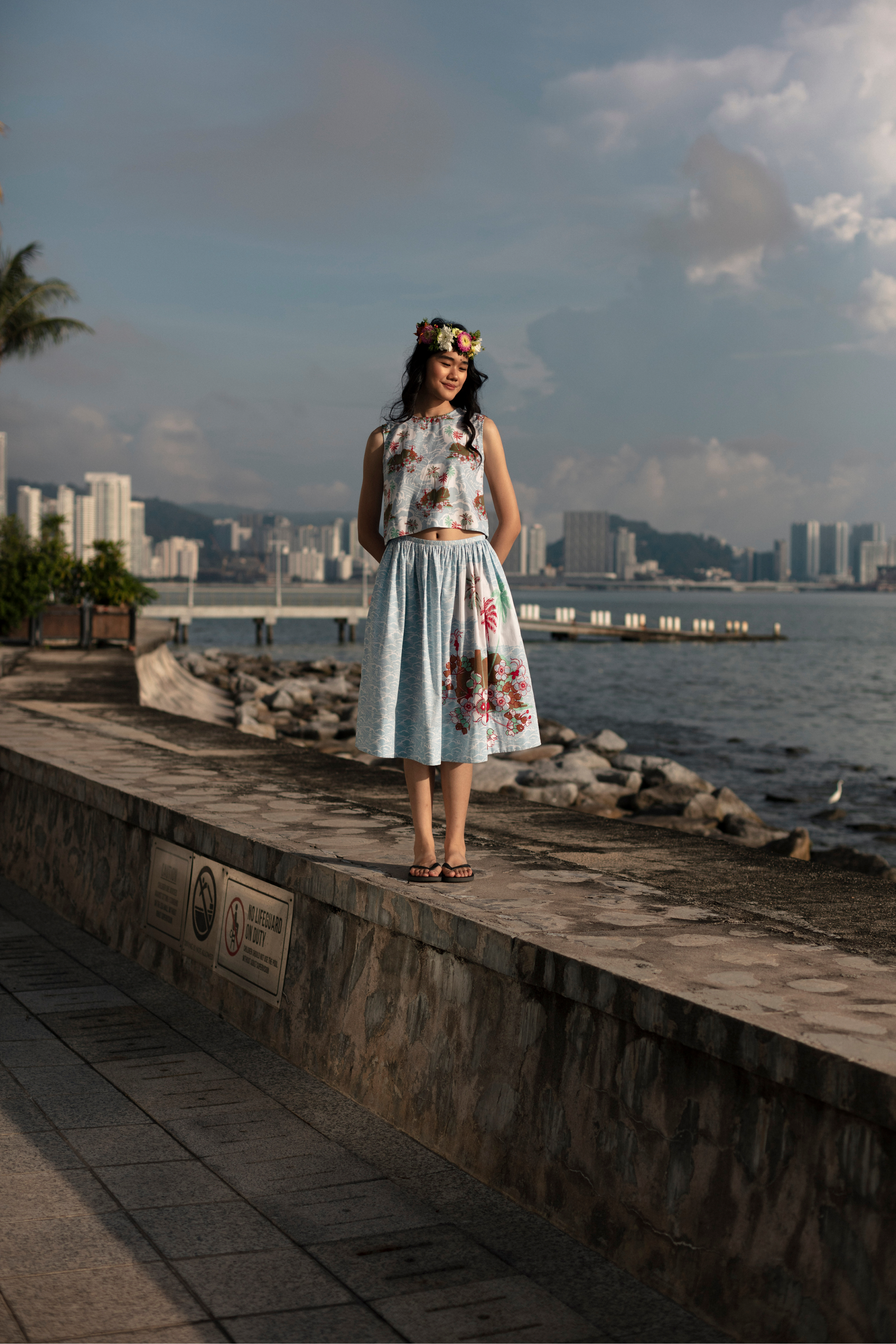 Pleated Knee Length Skirt - Kawaii Hawaii