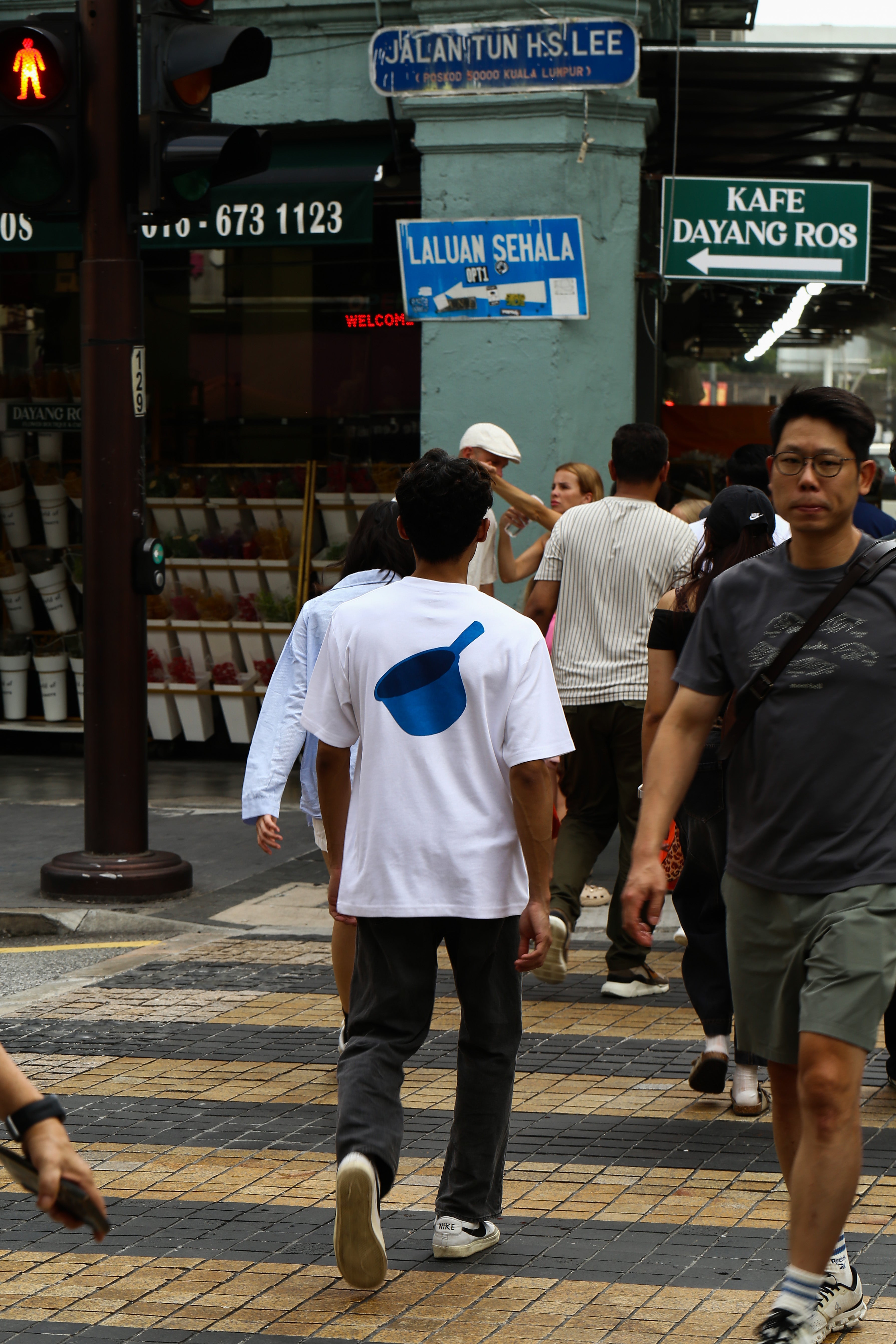T-Shirt Mandi Blue - White